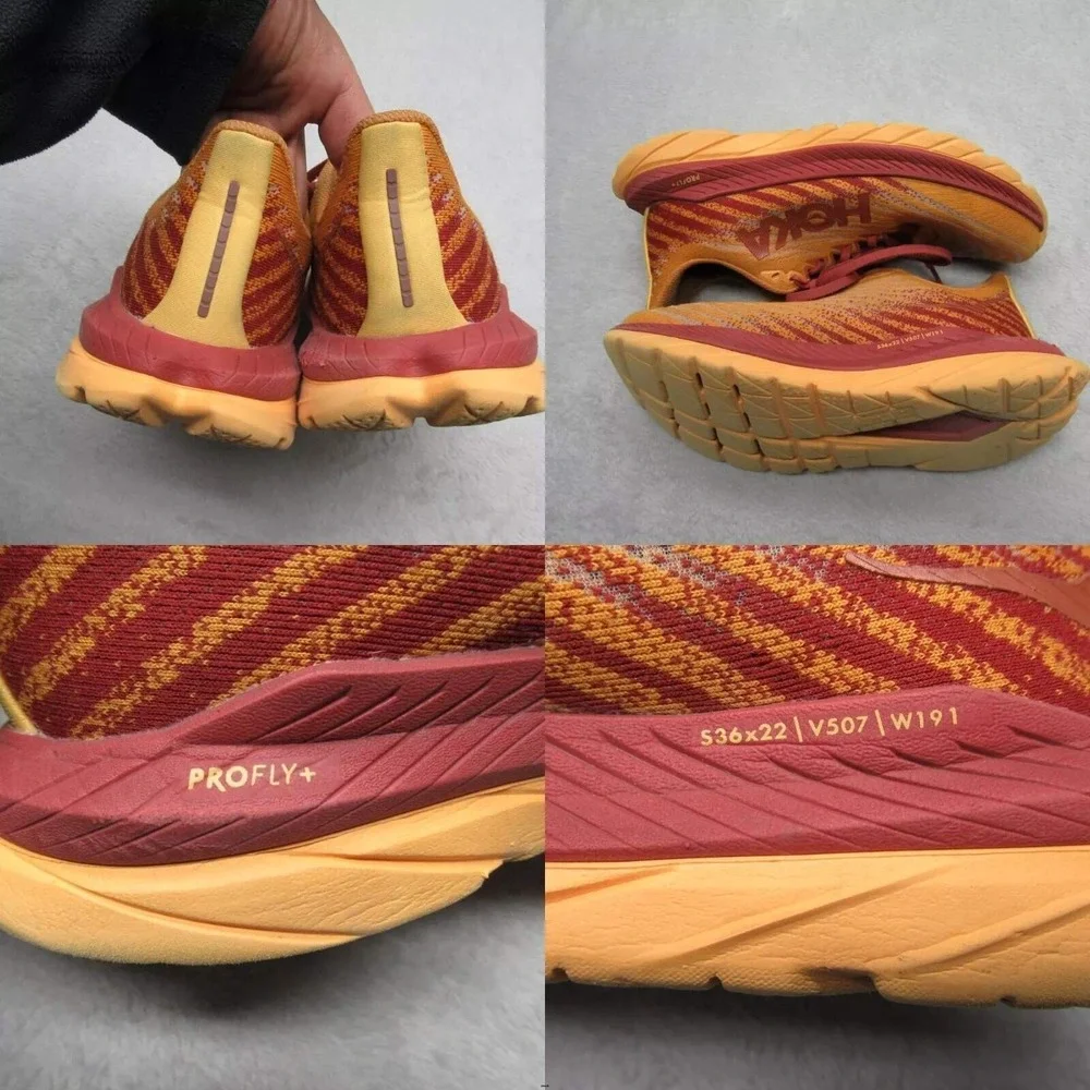 Hoka Mach 5 Shoes Womens 8 B Orange‎ Red Running Sneakers Lightweight Gym Jog